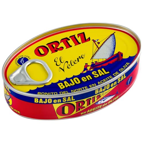 ORTIZ Weißer Thunfisch aus dem Norden in Olivenöl mit reduziertem Salzgehalt 82 g. 9er-Pack von Generisch