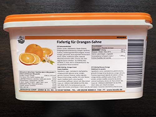 Orange Kessko Sahnefond 900 g, Sahnestand, Sahnesteif, Sahne 0,9 kg (Orange) von Generisch