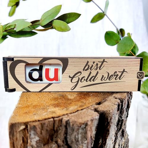 Du bist Gold wert - Schokoriegel Geschenkbox inkl. Duplo - Männer Geschenke, Freundinnen Geschenk, Danke Geschenk, Freund Geschenk Liebe, Freundin Geschenkideen, Geschenkideen Für Männer von Generisch