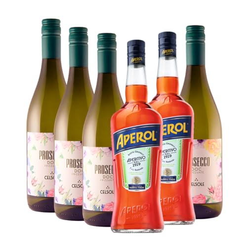 Paket "Bittersüße Versuchung" | 4 x Celsole Prosecco DOC Frizzante 0,75 L + 2 x Aperol 1 L | Aperitivo-Set für Sommer & Partys Paket "Bittersüße Versuchung" | 4 x Celsole Prosecco DOC Frizzante 0,75 L + 2 x Aperol 1 L | Aperitivo-Set für Sommer & Partys von Generisch