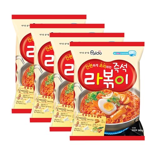 Paldo Rabokki Nudeln 145g x 4er Pack Korean Ramen, Nudeln mit Tteokbokki Geschmack von Generisch