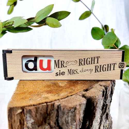 Hochzeitsgeschenke Für Brautpaar - Schokoriegel Geschenkbox inkl. Duplo Du Mr Right | Sie Mrs Always Right - Hochzeitsgeschenk, Hochzeitsgeschenke Ideen, Geschenk Hochzeit, Geschenke zur Hochzeit von Generisch