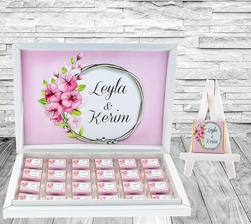 Personalisierte Schokolade Geschenkbox, Schokobox, Schokolade mit Foto, Personalisierte Pralinen, Gastgeschenke, Kişiye Özel Söz, Nişan, Damat, Bebek, Mevlüt, Kiz Isteme Çikolatasi (24) von Generisch