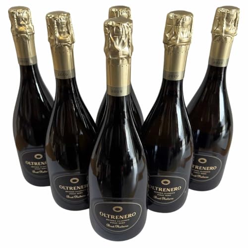 Pinot Nero Pavese Brut Nature Metodo Classico DOCG 2019, Oltrenero, Schaumwein aus Italien, 750ml, 6er-Set von Generisch