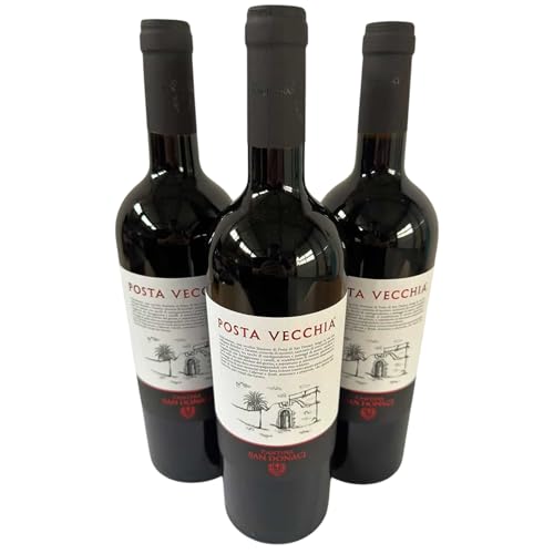 San Donaci, "Posta Vecchia" Rosso Salento IGP 2018, Rotwein aus Italien, 750 ml, 3er-Set von Generisch