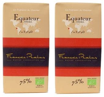 Pralus Tafelschokolade Equateur 75% BIO, 2 Tafeln a 100 g von Generisch
