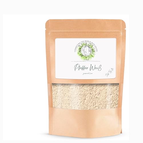 Premium Pfeffer weiß - Gemahlene Pfefferkörner für den Pfefferstreuer - Gemahlen - Weißer Pfeffer - 100g - Spezial Qualität von Generisch