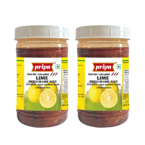 Priya Zitronen-Pickle (Extra Scharf) in Zitronensaft ohne Knoblauch – PET-Glas (2er-Pack à 300 g) von Generisch