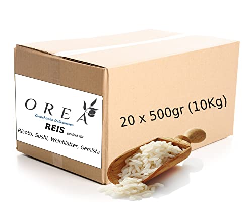 Weißer Reis 20x500g Großpackung (10kg) für Shushi, Risoto, Dolmades, Curry von Generisch