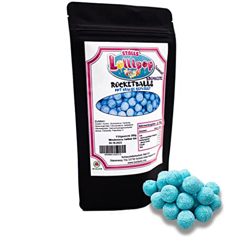 Rocket Balls Brombeere - Gefüllte Brausekugeln - Süßigkeiten von Stalls Lollipop von Generisch
