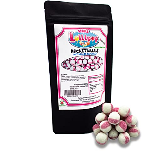 Rocket Balls Wassermelone - Gefüllte Brausekugeln - Süßigkeiten von Stalls Lollipop von Generisch