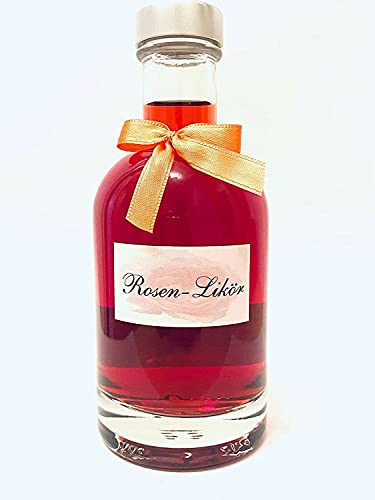 Rosen - Likör 200 ml - mit schöner Rosennote - Rosenlikör aus echten Duftrosenblüten hergestellt - von Generisch
