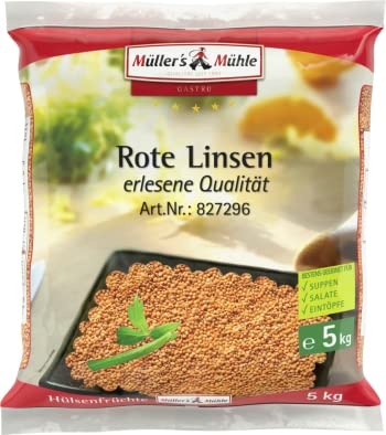Rote Linsen 5kg Müllers Mühle | Vorteilspack für Gastronomie | Linsen Großpackung | Hülsenfrüchte von Generisch