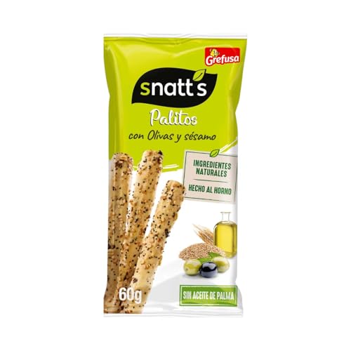 SNATT'S Weizenstangen mit Oliven und Sesam 60 g. 8er-Pack. von Generisch