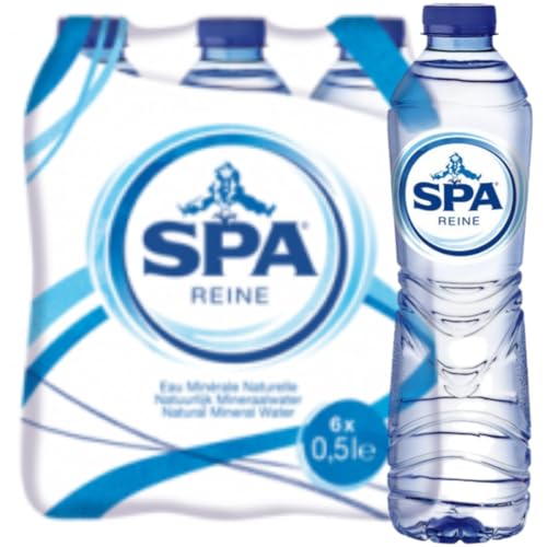 SPA Natürliches Mineralwasser wasser– 500 ml Flasche, Still, Ideal für unterwegs, 6 Er von Generisch