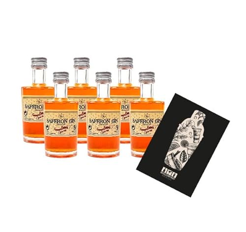 Saffron Gin Miniatur 6x 50ml (40% Vol) Gabriel Boudier Imported Gin Mini- [Enthält Sulfite] von Generisch