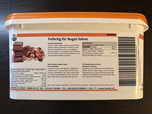 Sahnestand Nugat 900 g Kessko Sahnefond Nugat-Sahne 0,9 kg von Generisch