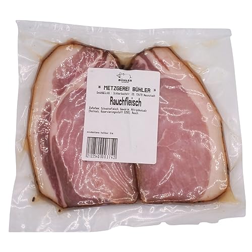 Schweinerauchfleisch 200g aus 100% Deutschem Schweinefleisch Premium Rauchfleisch vakuumiert von der Landmetzgerei Bühler perfekt fürs Vesper oder als Snack von Generisch