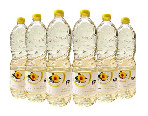 JUNG Sonnenblumenöl 6 X 1Liter Hochwertig Premium Bratöl Sunflower Speiseöl Wertvoll im Geschmack von JUNG