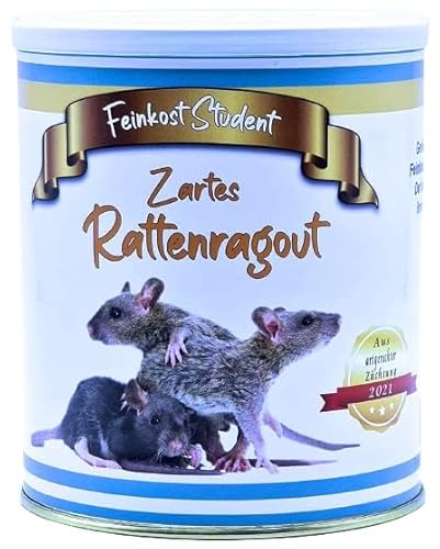 Spinnen-Kamel Penis-Mäusegulasch- Froschschenkel aus der Dose, Scherzarktikel, Lustige Geschenkidee, Party-Brüller, Spaßgeschenk, Nikolausgeschenk, Halloween, (Zartes Rattenragout) von Generisch