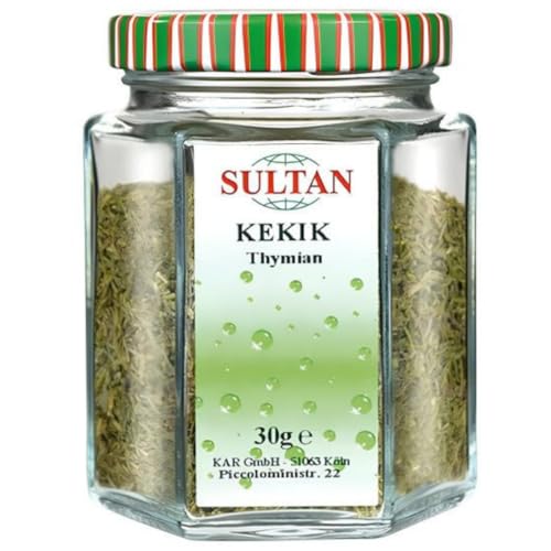 Sultan Thymian Thymianpulver, Natürliche Gewürze in Box, Köstlicher Thymian, Gewürz für Speisen und Salate, Natürlicher Thymian, 30 Gramm Sultan Thymian Thymianpulver, Natürliche Gewürze in Box, Köstlicher Thymian, Gewürz für Speisen und Salate, Natürlicher Thymian, 30 Gramm von Generisch