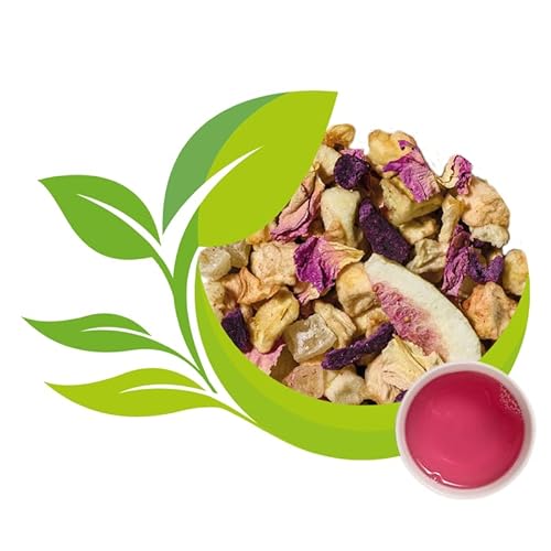 Teehaus Grünfieber - Lieblingsfarbe Pink - Früchteteemischung mit Eisbonbon Geschmack - Eisbonbontee Ananastee Karottengranulat (100g) von Generisch