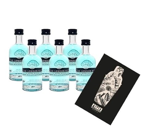 Generisch The London N1 Gin Miniatur 6x 50ml (47% vol) Original Blue Gin Mini- [Enthält Sulfite] von Generisch