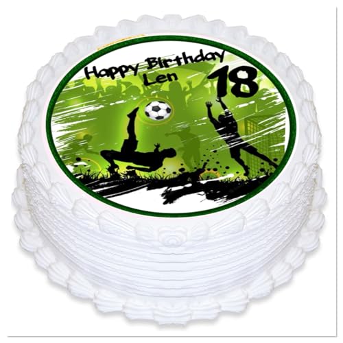 Tortenaufleger Fussball Motiv 08, personalisiert mit Ihren Text Tortenaufleger Geburtstag, Fußball Essbarer Tortenaufleger aus Fondant Tortenaufleger Fussball Motiv 08, personalisiert mit Ihren Text Tortenaufleger Geburtstag, Fußball Essbarer Tortenaufleger aus Fondant von Generisch