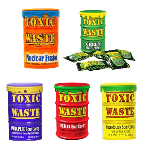 Toxic Waste Candy 5er Pack 210g, saure Süßigkeiten - Bonbons in verschiedenen Geschmäckern Original aus USA Toxic Waste Candy 5er Pack 210g, saure Süßigkeiten - Bonbons in verschiedenen Geschmäckern Original aus USA von Generisch
