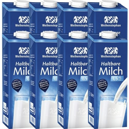 Weihenstephaner Haltbare Milch fettarme H-Milch 1,5% Fett, je 1 Liter, 8 Stück Weihenstephaner Haltbare Milch fettarme H-Milch 1,5% Fett, je 1 Liter, 8 Stück von Generisch