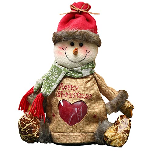 Weihnachten gestrickt Puppe Geschenk Apfel Tasche Santa Elch Schneemann Puppe Apfel Tasche Wiederverwendbare gestrickt Stoff Geschenk Tasche geeignet für Weihnachten, Urlaub, Party von Generisch
