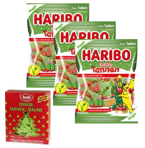 Weihnachtsbundle 3x Haribo RiesenTannen 200g und Esspapier Dekor-Tannenbäume von Generisch