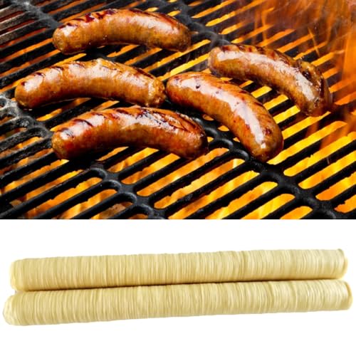 Wursthülle, 26 mm Kollagenhüllen Bratwurst Kollagenhüllen Geräucherte Trockenwurstherstellung Zubehör und Zubehör Wurstsnacks, 14 m x 2 Stück von Generisch