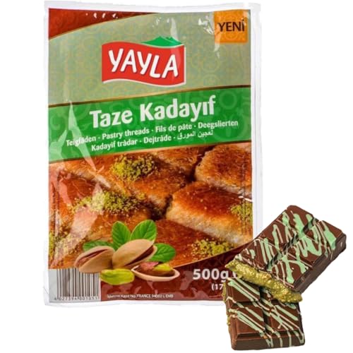 YAYLA Kadayif Teigfäden - 400g frisches taze kadayıf - Engelshaar geeignet für pistazien Dubai Schokolade [Frische garantiert] von Generisch