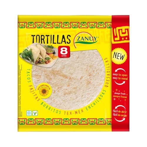 ZANUY Weizenmehltortillas ZANUY 8 Stück Packung mit 4 von Generisch