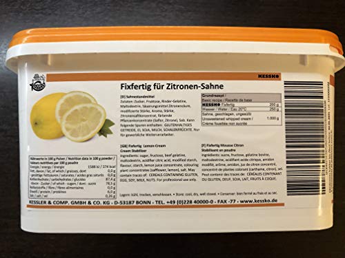 Zitrone Kessko Sahnefond 900 g, Sahnestand, Sahnesteif, Sahne 0,9 kg (Zitrone) von Generisch