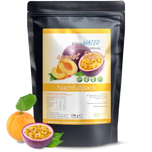 apricot-Passion easyWater Getränkepulver│ Zuckerfreies Geschmackspulver für erfrischende Getränke │Nur 5 Kalorien auf 500ml Wasser│ohne Aspartam│Inhalt: 75 Portionen von Generisch