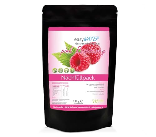 pink-Raspberry easyWater Getränkepulver│ Zuckerfreies Geschmackspulver für erfrischende Getränke │Nur 5 Kalorien auf 500ml Wasser│ohne Aspartam│Inhalt: 75 Portionen von Generisch