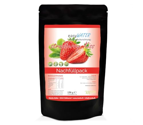 strawberry-Kiss easyWater Getränkepulver│ Zuckerfreies Geschmackspulver für erfrischende Getränke │Nur 5 Kalorien auf 500ml Wasser│ohne Aspartam│Inhalt: 75 Portionen von Generisch