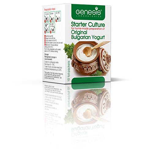 Genesis Bulgarische Joghurtkulturen Starter - Traditionelle Joghurtkulturen für 50L Joghurt Selber Machen - Ideal für Joghurtbereiter - Natürlicher Joghurtferment - Probiotisch und Gesund Genesis Bulgarische Joghurtkulturen Starter - Traditionelle Joghurtkulturen für 50L Joghurt Selber Machen - Ideal für Joghurtbereiter - Natürlicher Joghurtferment - Probiotisch und Gesund von Genesis LABORATORIES