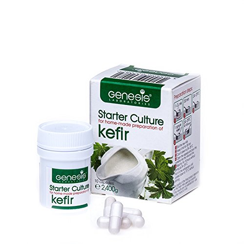 Kefir Genesis Starter Kultur für hausgemachten - natürliches, organic - 10 Kapseln für 20 Liter von Genesis