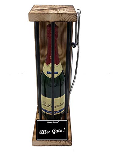 Eiserne Reserve Geschenk Alles Gute - Gute Besserung - Rotkäppchen Sekt Black Edition incl. Notsäge - Männer und Frauen Text s/w Alles Gute Sekt (1 x 0.75 l) von Eiserne Reserve