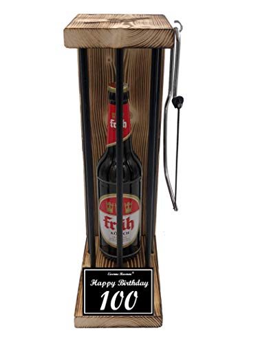 Früh Kölsch - Biergeschenke für Männer lustig 100 Geburtstag Mann Frau Eiserne Reserve Black Edition Text s/w Happy Birthday 100 Geburtstag Bier (1 x 0.5 l) von Genial-Anders