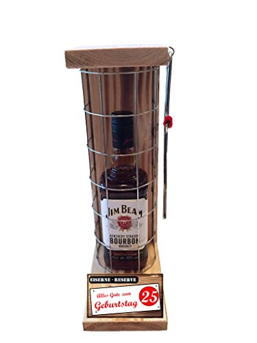Jim Beam Geschenke Geschenkset 25 Geburtstag Eiserne Reserve Gitter -r-: Alles Gute zum 25. Geburtstag - Spirituosen Geschenkverpackung Bourbon Whisky (1 x 0.70 l) von Genial-Anders