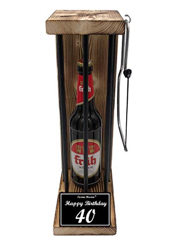 Früh Kölsch - Biergeschenke für Männer lustig 40 Geburtstag Eiserne Reserve Black Edition Text s/w Happy Birthday 40 Geburtstag Bier (1 x 0.5 l) von Genial-Anders