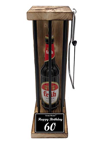 Früh Kölsch - Biergeschenke für Männer lustig 60 Geburtstag Geschenke Eiserne Reserve Black Edition Text s/w Happy Birthday 60 Geburtstag Bier (1 x 0.5 l) von Genial-Anders