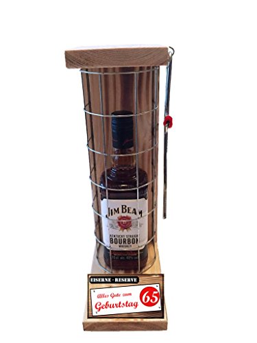 Jim Beam Geschenke Geschenkset 65 Geburtstag Eiserne Reserve Gitter -r-: Alles Gute zum 65. Geburtstag - Spirituosen Geschenkverpackung Bourbon Whisky (1 x 0.70 l) von Genial-Anders