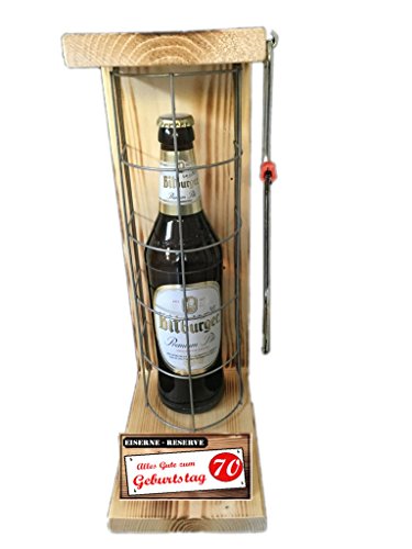 Bitburger Pils - Biergeschenke für Männer lustig 70 Geburtstag Eiserne Reserve Gitter Text rot: Alles Gute zum 70. Geburtstag Bier (1 x 0.5 l) Bitburger Pils - Biergeschenke für Männer lustig 70 Geburtstag Eiserne Reserve Gitter Text rot: Alles Gute zum 70. Geburtstag Bier (1 x 0.5 l) von Genial-Anders