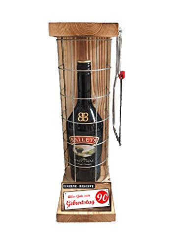 Eiserne Reserve Geschenk Geburtstag Geschenke für Frauen Baileys Geschenkset 90 Geburtstag Gitter incl. Notsäge -r-: Alles Gute zum 90. Geburtstag Likör (1 x 0.7 l) von Genial-Anders