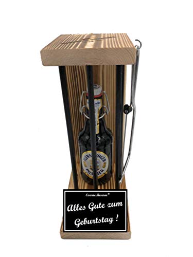 Flensburger Pils Geburtstag Geschenke - Flensburger Eiserne Reserve Black Edition Biergeschenk Text s/w Alles Gute zum Geburtstag Bier (1 x 0.33l) von Genial-Anders